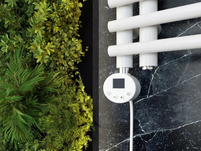 Grzałka elektryczna do grzejnika biała z ekranem LCD 600W