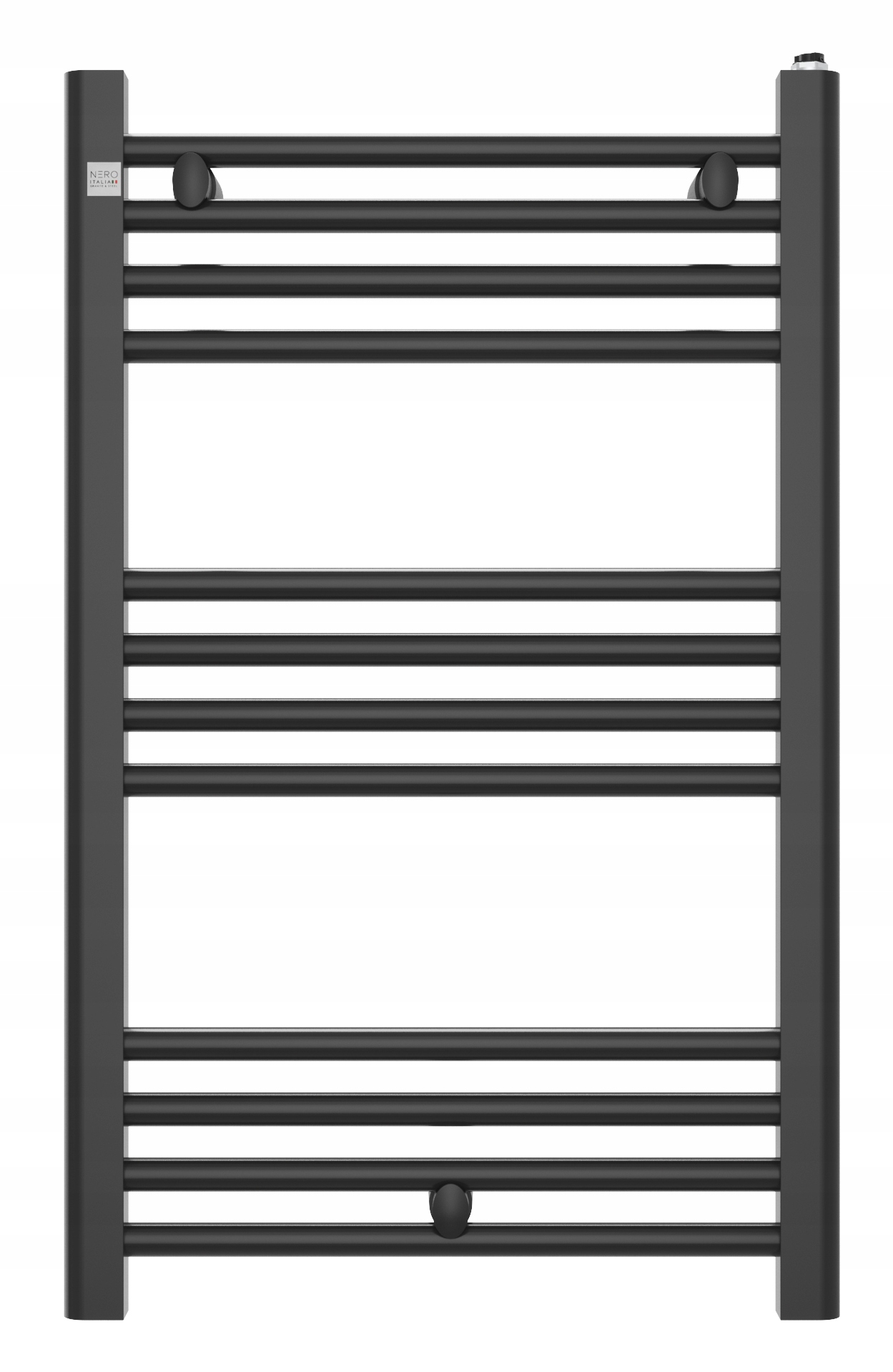 Grzejnik łazienkowy drabinkowy Puerto 80x50 cm czarny nowoczesny