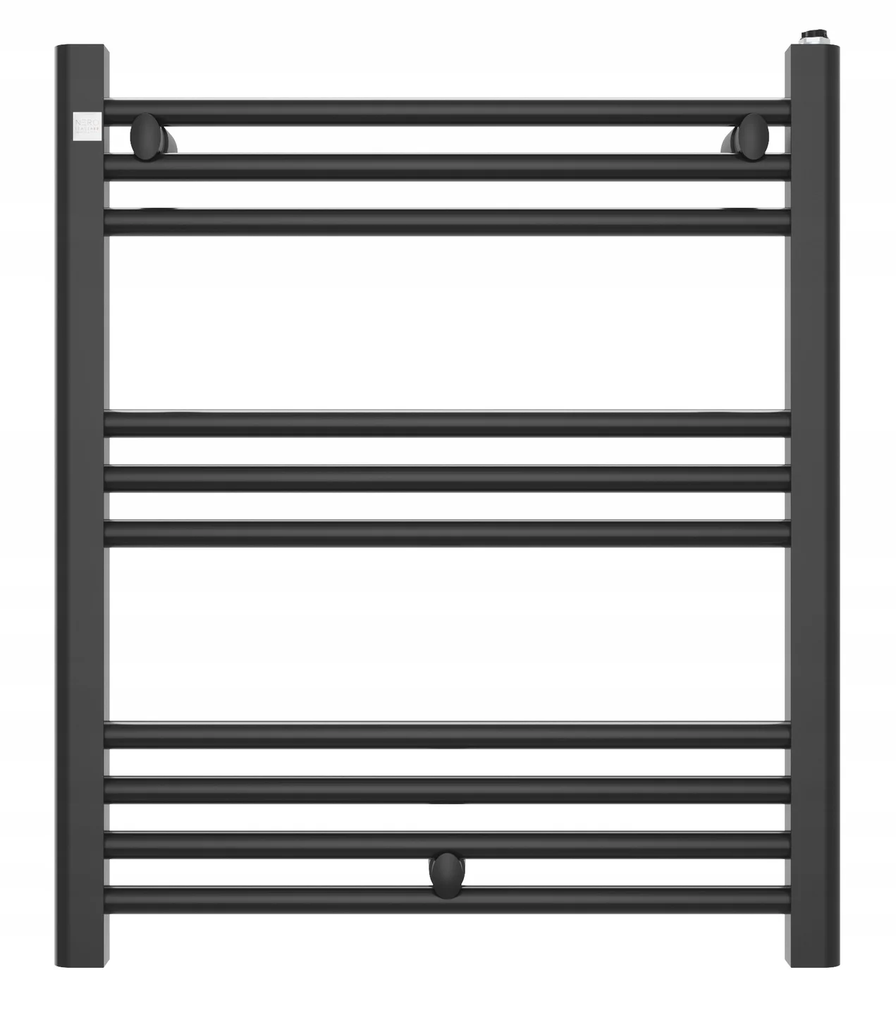 Grzejnik łazienkowy drabinkowy Puerto 60x70 cm czarny nowoczesny