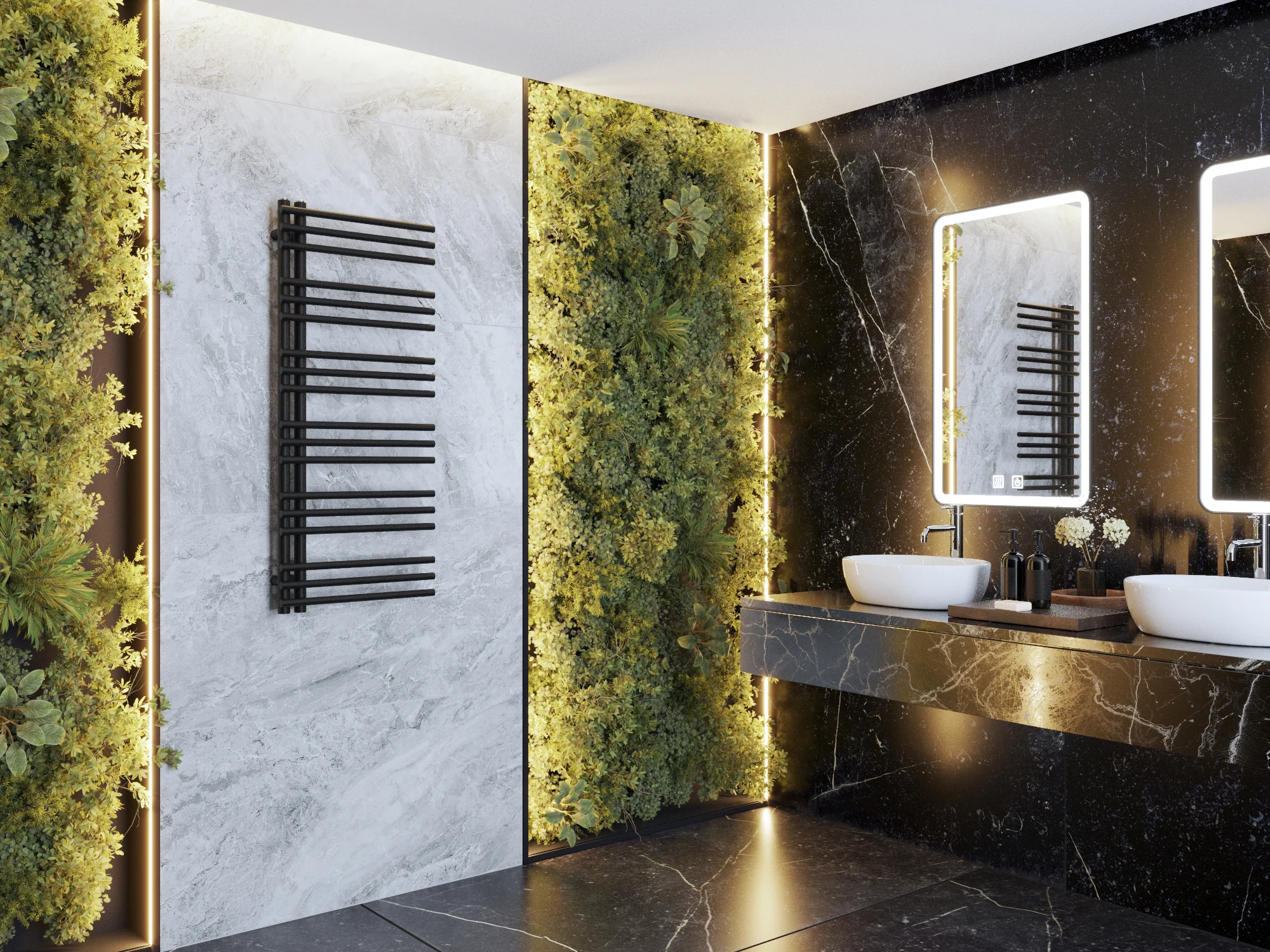 003-Grzejnik-drabinkowy-AQUATIC-120x50-czarny_aranzacja-u1