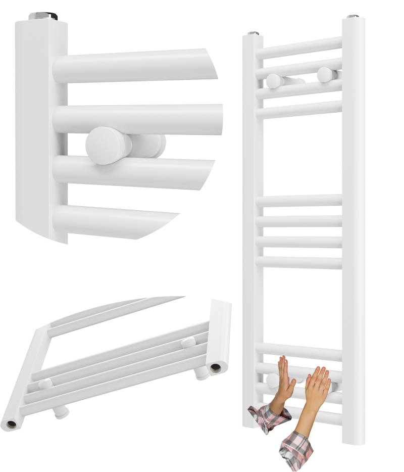GRZEJNIK ŁAZIENKOWY BIAŁY DRABINKOWY 30x80 cm KALORYFER NOWOCZESNY BRENO