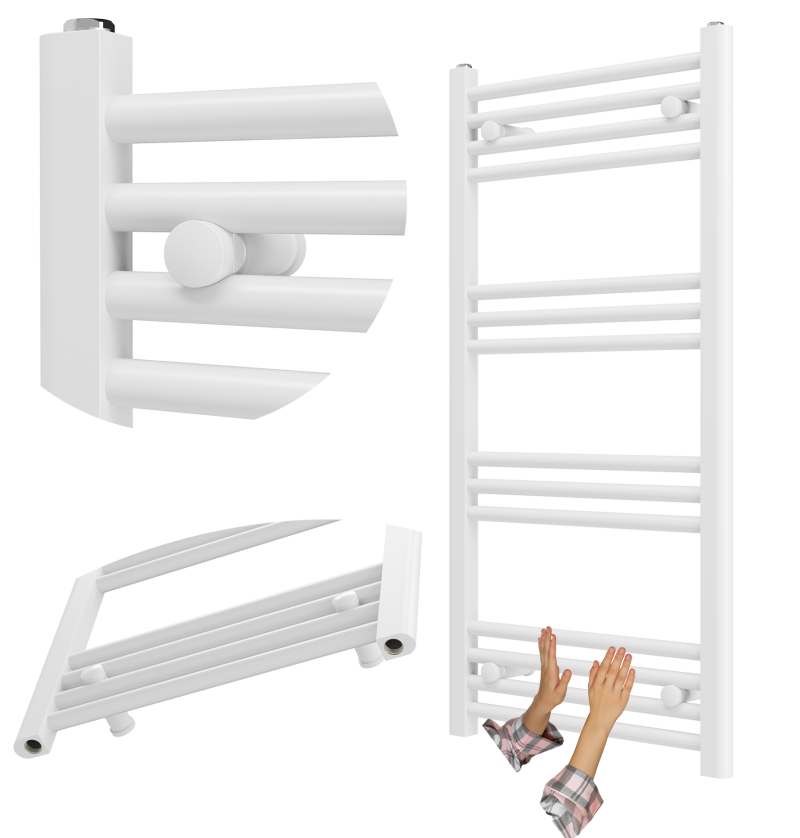 GRZEJNIK ŁAZIENKOWY BIAŁY DRABINKOWY 50x100 cm KALORYFER NOWOCZESNY BRENO