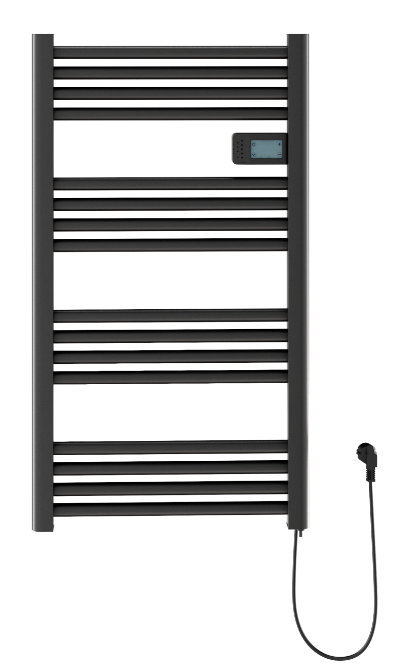 GRZEJNIK ELEKTRYCZNY DO ŁAZIENKI CZARNY 500W KALORYFER PROGRAMATOR 3TRYBY