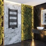 Grzejnik łazienkowy drabinkowy czarny 120x60 cm Raven - nowoczesny