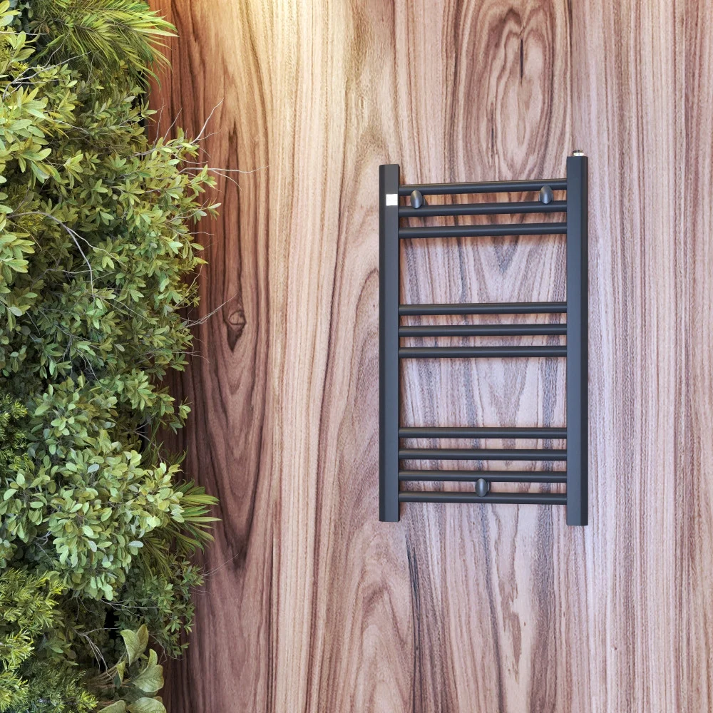 GRZEJNIK ŁAZIENKOWY 40/70 cm CZARNY KALORYFER DRABINKOWY NOWOCZESNY PUERTO