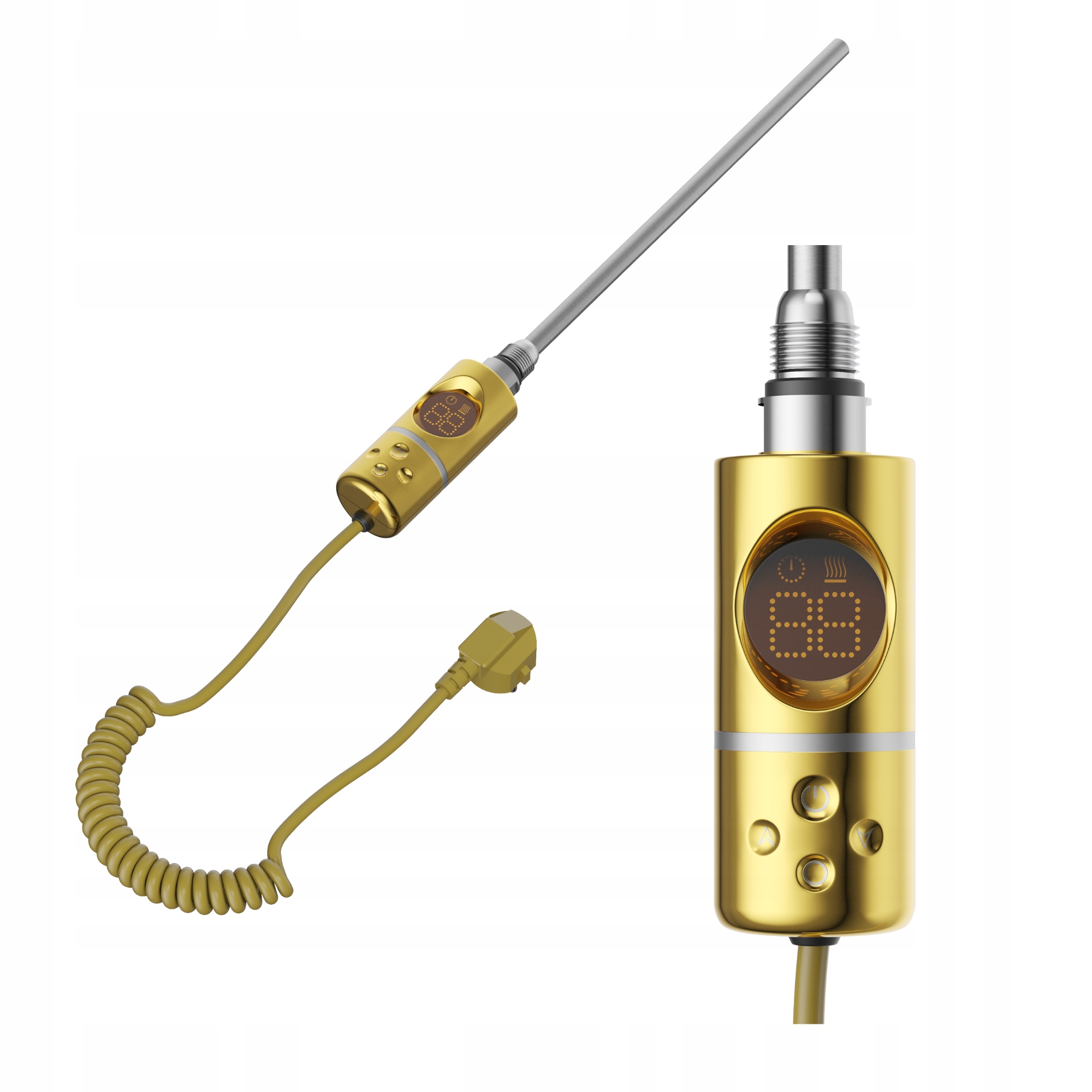 Grzałka elektryczna 300W złota G1/2 z termostatem LED IP44 Comfort